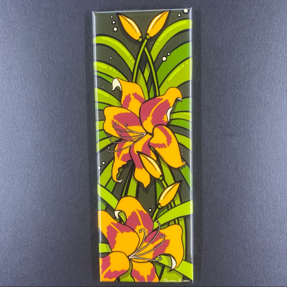 Psychedelic Lily Flowers Magnet Retro Decor Gifts